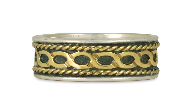 Our Bordered Rope two tone Celtic Wedding Ring.